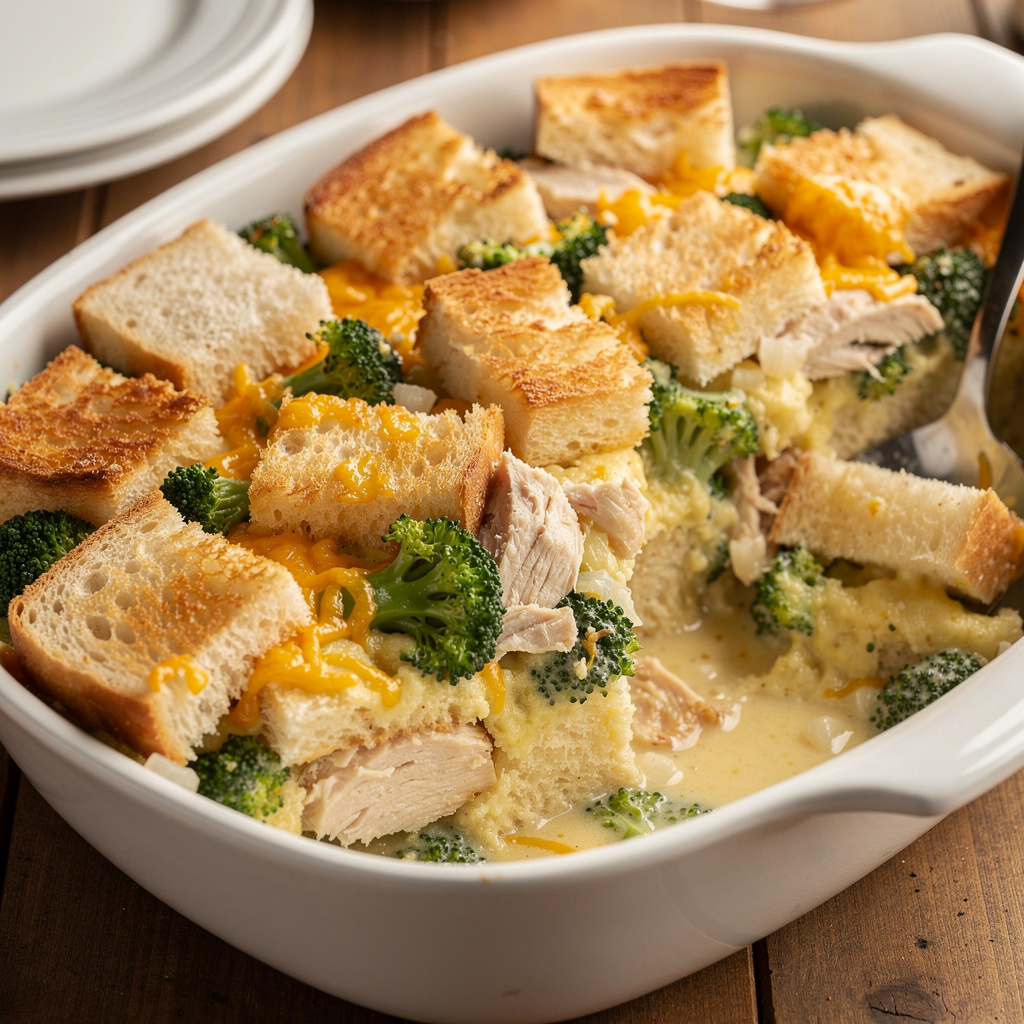 Bread Bake with Chicken, Cheese, and Vegetables
