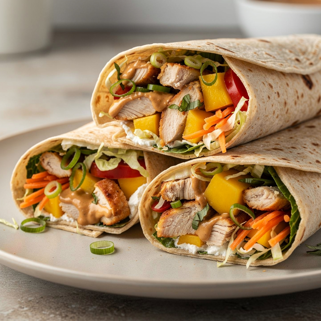 Asian Mango Chicken Wraps