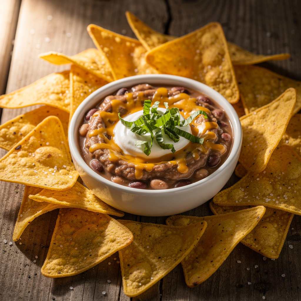 Tortilla Chips and Bean Dip