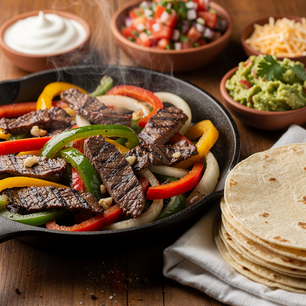 Sizzling Cast Iron Beef Fajitas