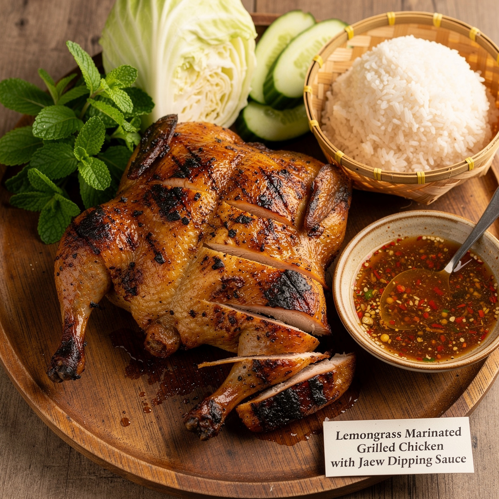 Lemongrass-Marinated Grilled Chicken with Jaew Dipping Sauce