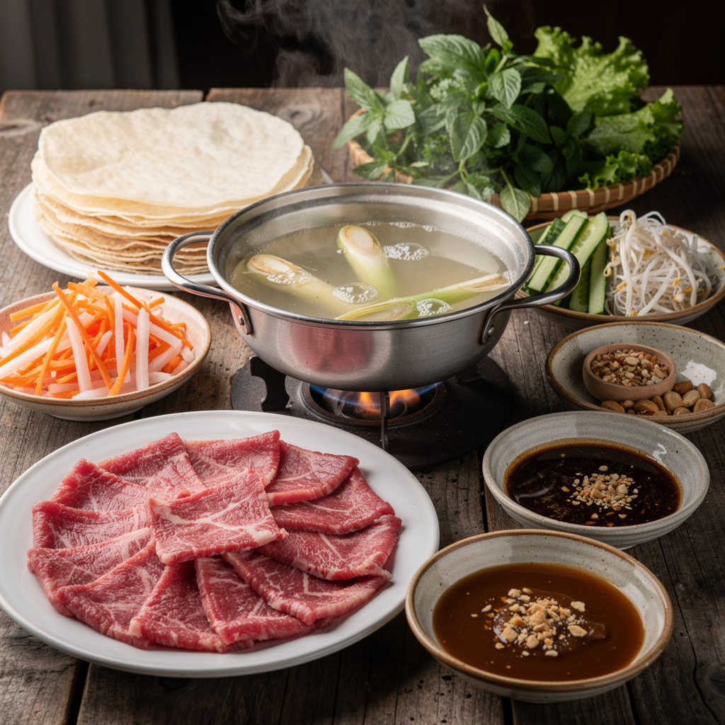 Sizzling Vinegar Beef Fondue (Bo Nhung Dam)