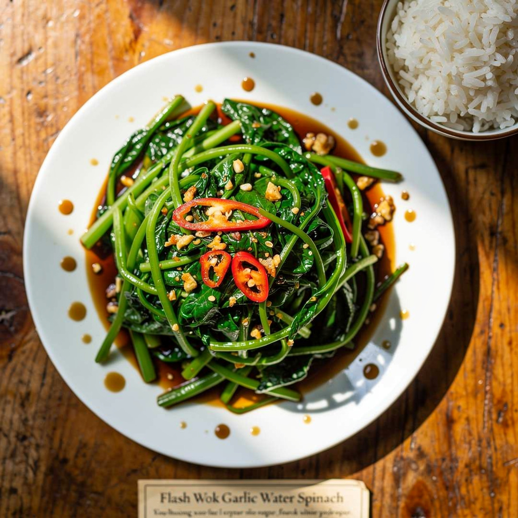 Flash-Wok Garlic Water Spinach