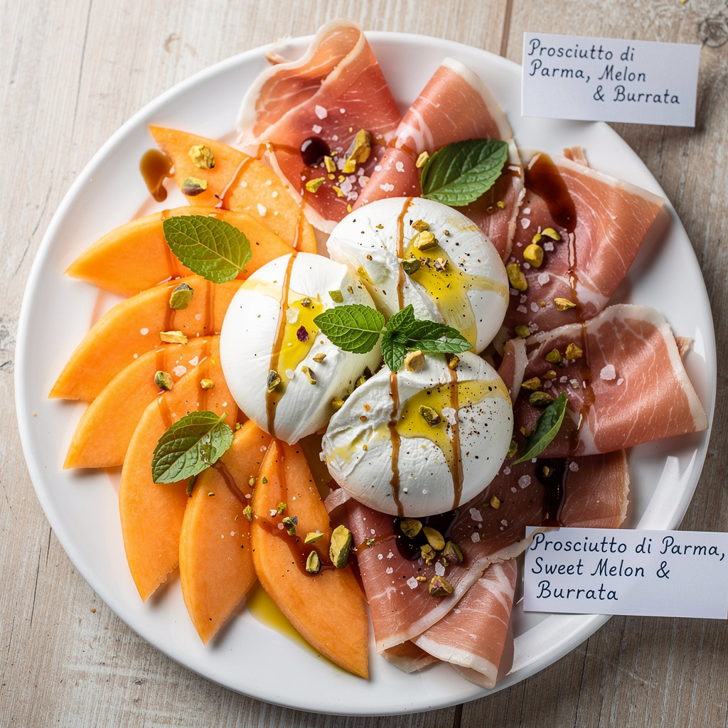 Prosciutto di Parma, Sweet Melon & Burrata