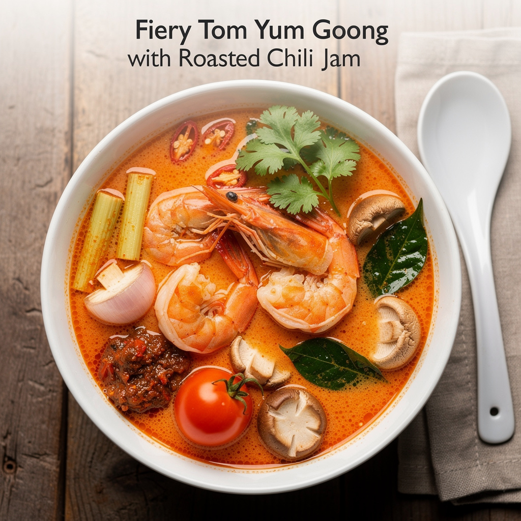 Fiery Tom Yum Goong with Roasted Chili Jam