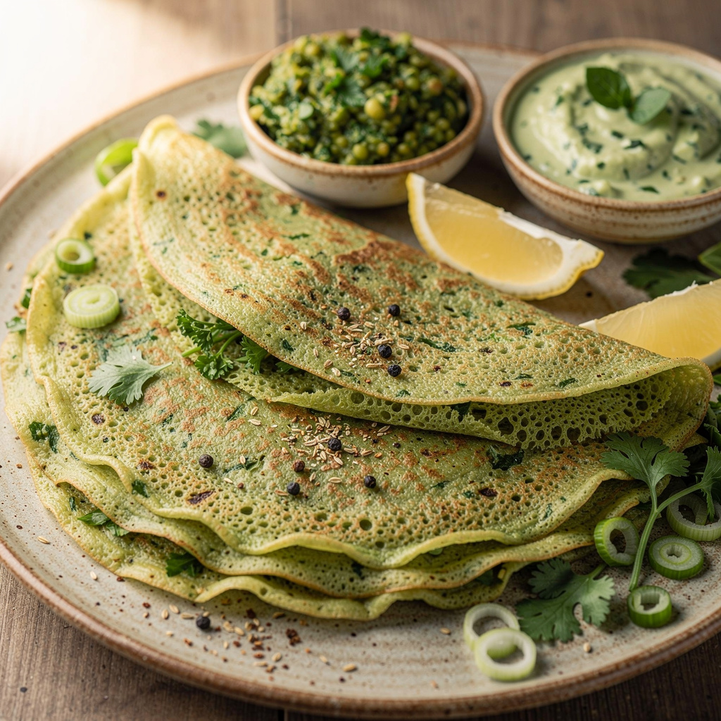 Green Goddess Moong Dal Crepes