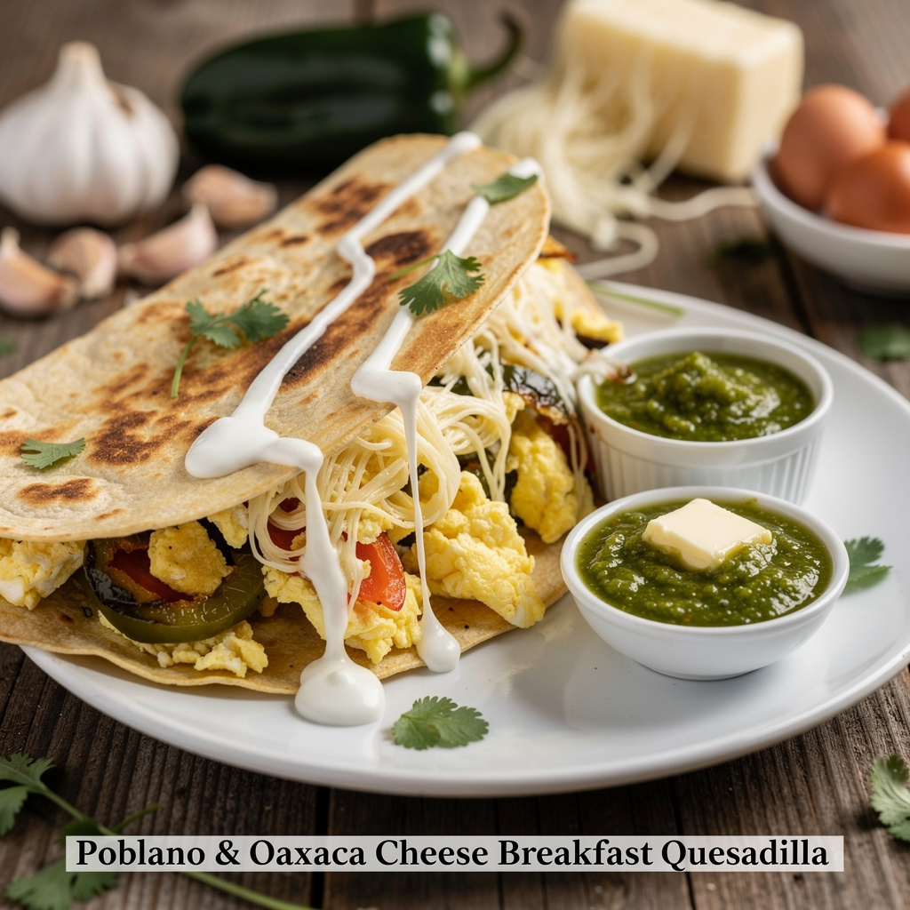 Poblano & Oaxaca Cheese Breakfast Quesadilla