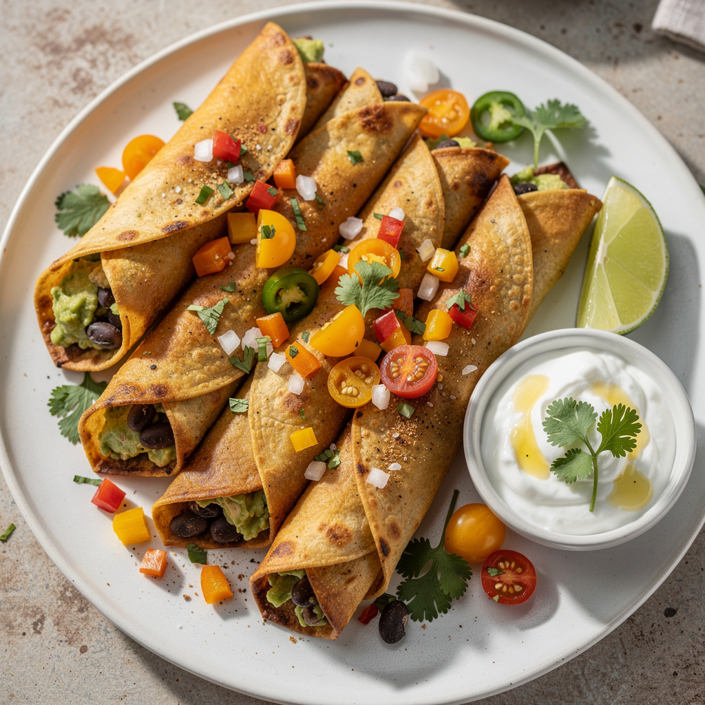 Avocado Black Bean Taquitos