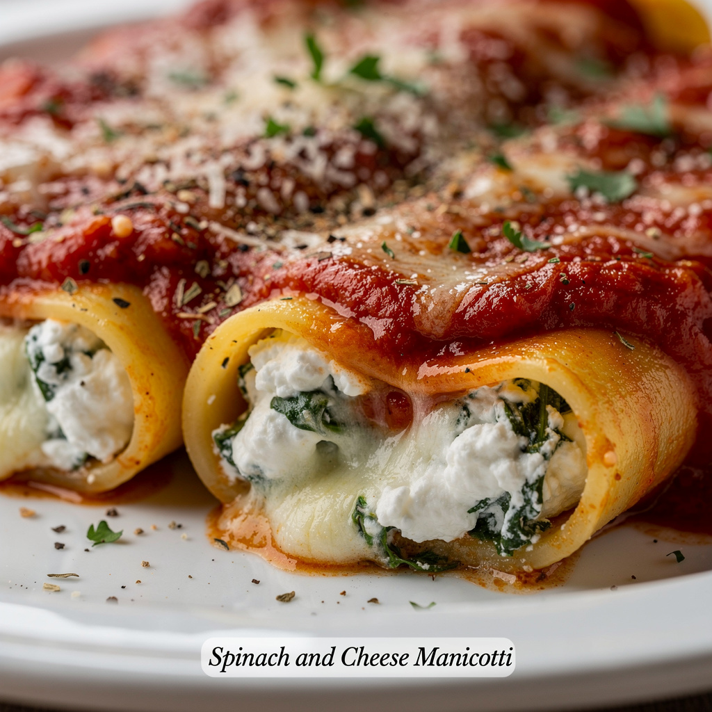Spinach and Cheese Manicotti