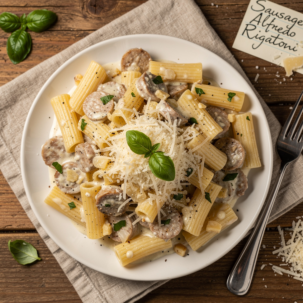 Sausage Alfredo Rigatoni