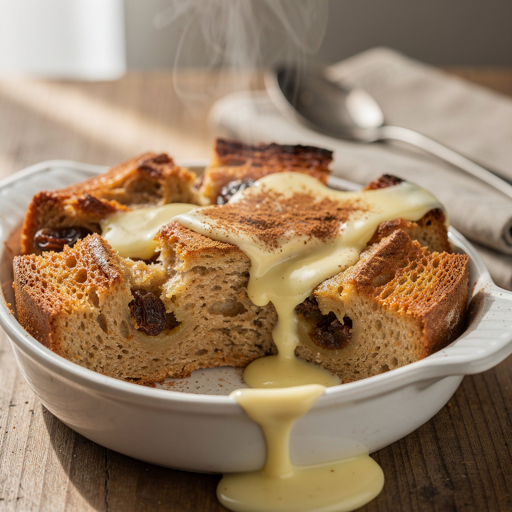 Bread Pudding with Vanilla Sauce