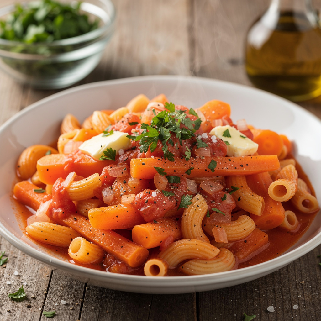Carrots with Tomatoes and Macaroni
