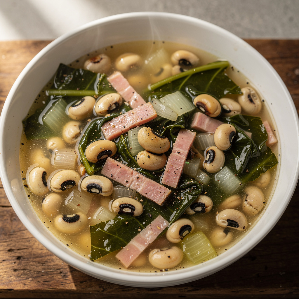 Black-Eyed Pea and Collard Greens Soup