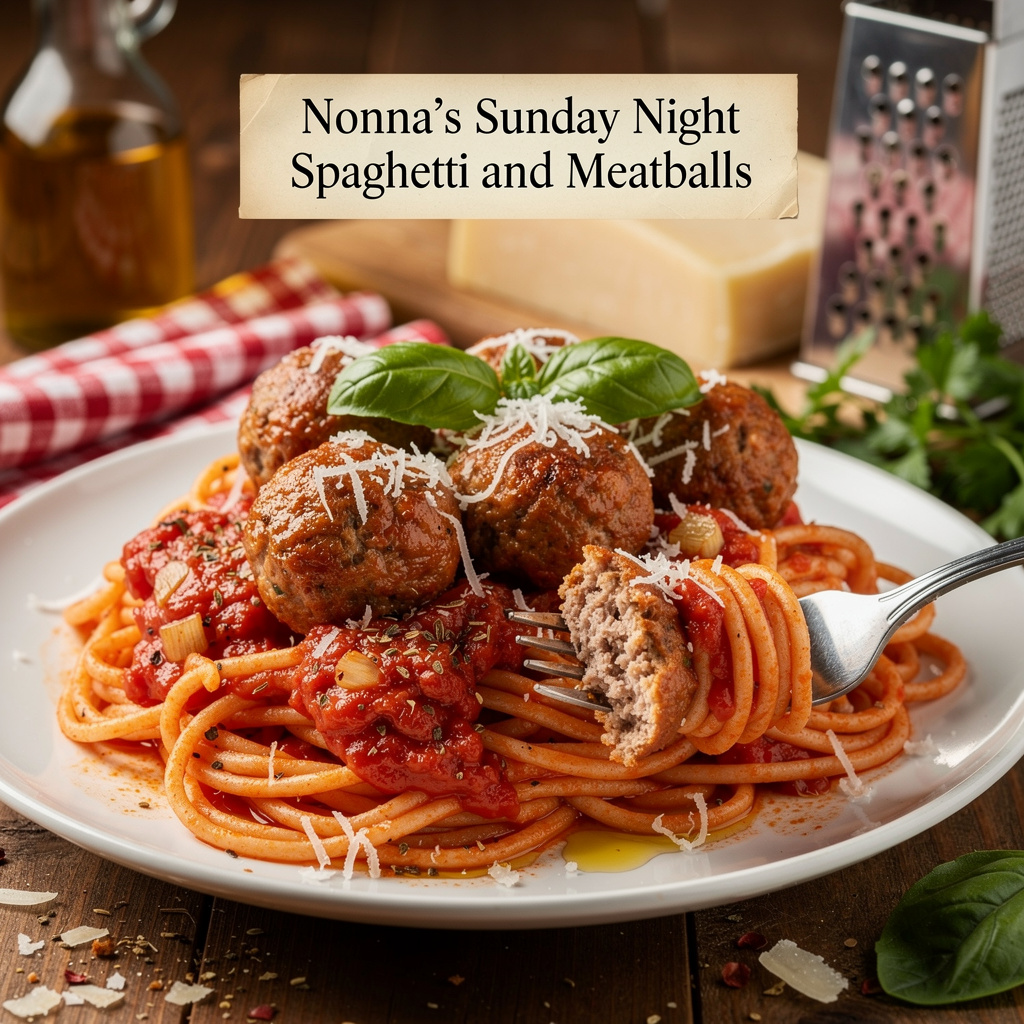 Nonna's Sunday Night Spaghetti and Meatballs