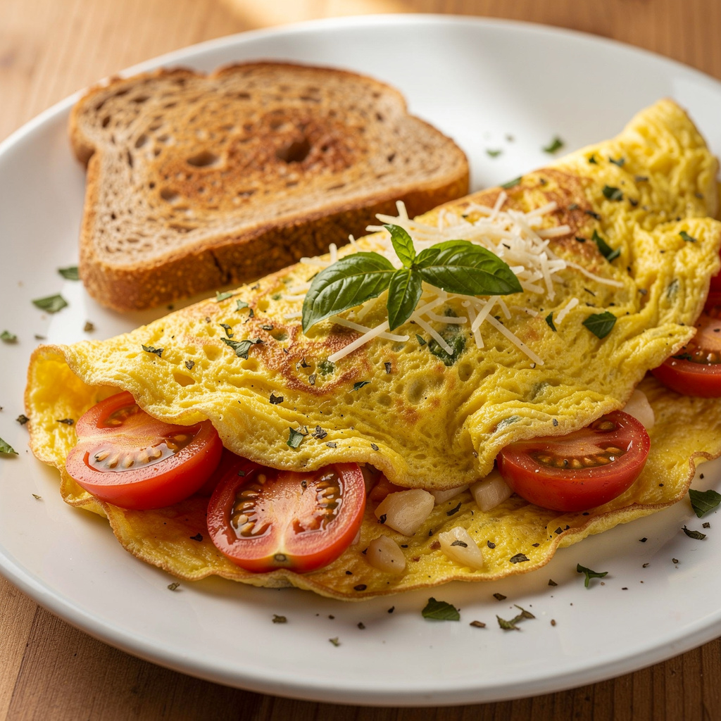 Tomato and Garlic Omelet