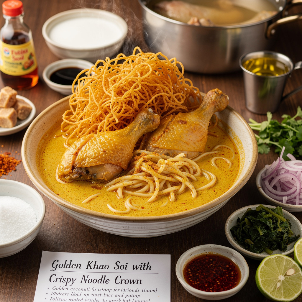 Golden Khao Soi with Crispy Noodle Crown