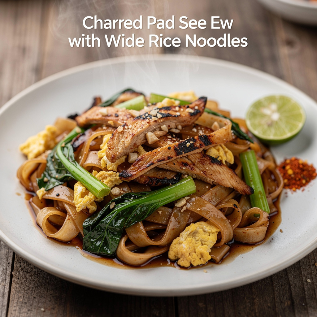 Charred Pad See Ew with Wide Rice Noodles