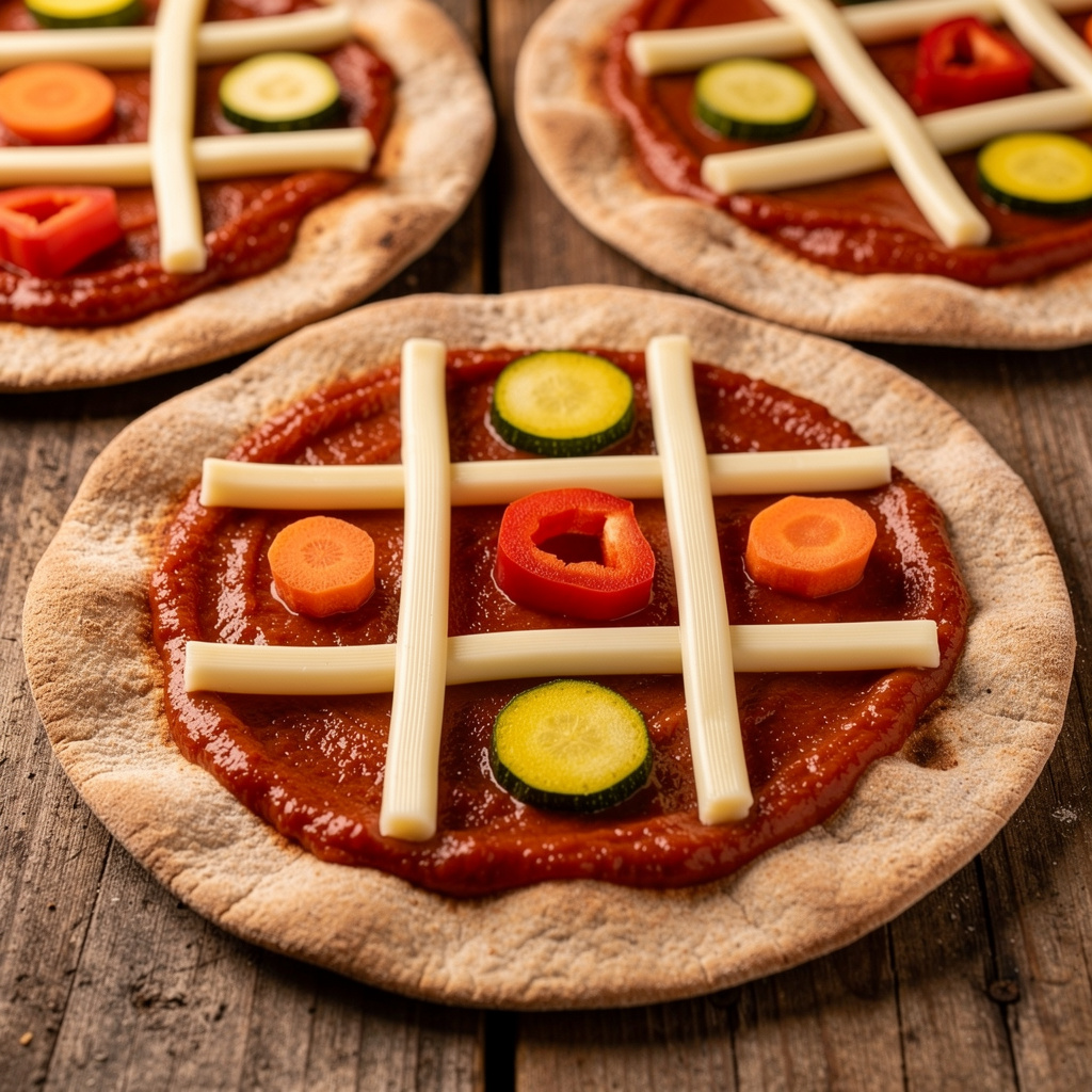 Tic Tac Toe Veggie Pizza