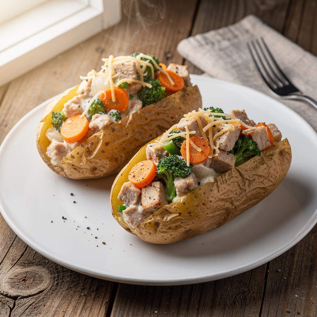 Meaty Stuffed Potatoes