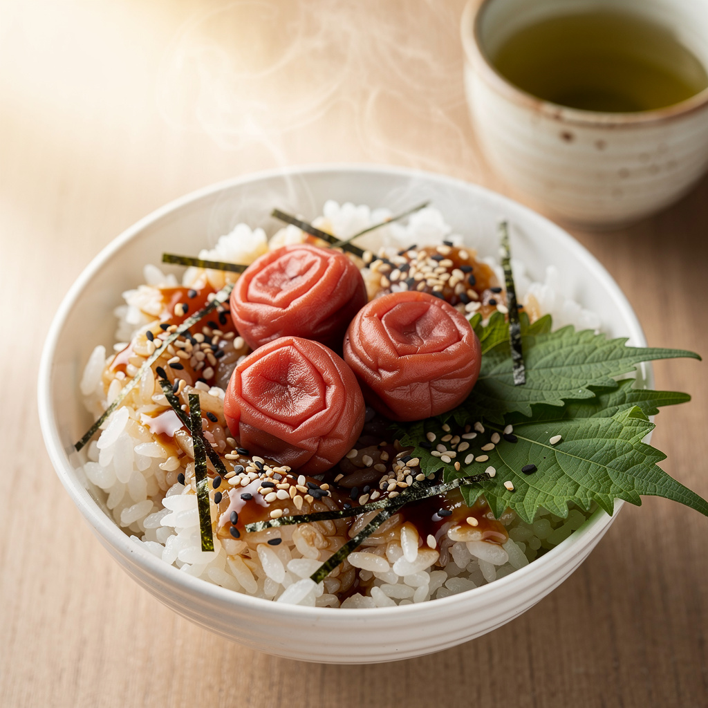 Sunrise Umeboshi Rice Bowl with Nori and Sesame
