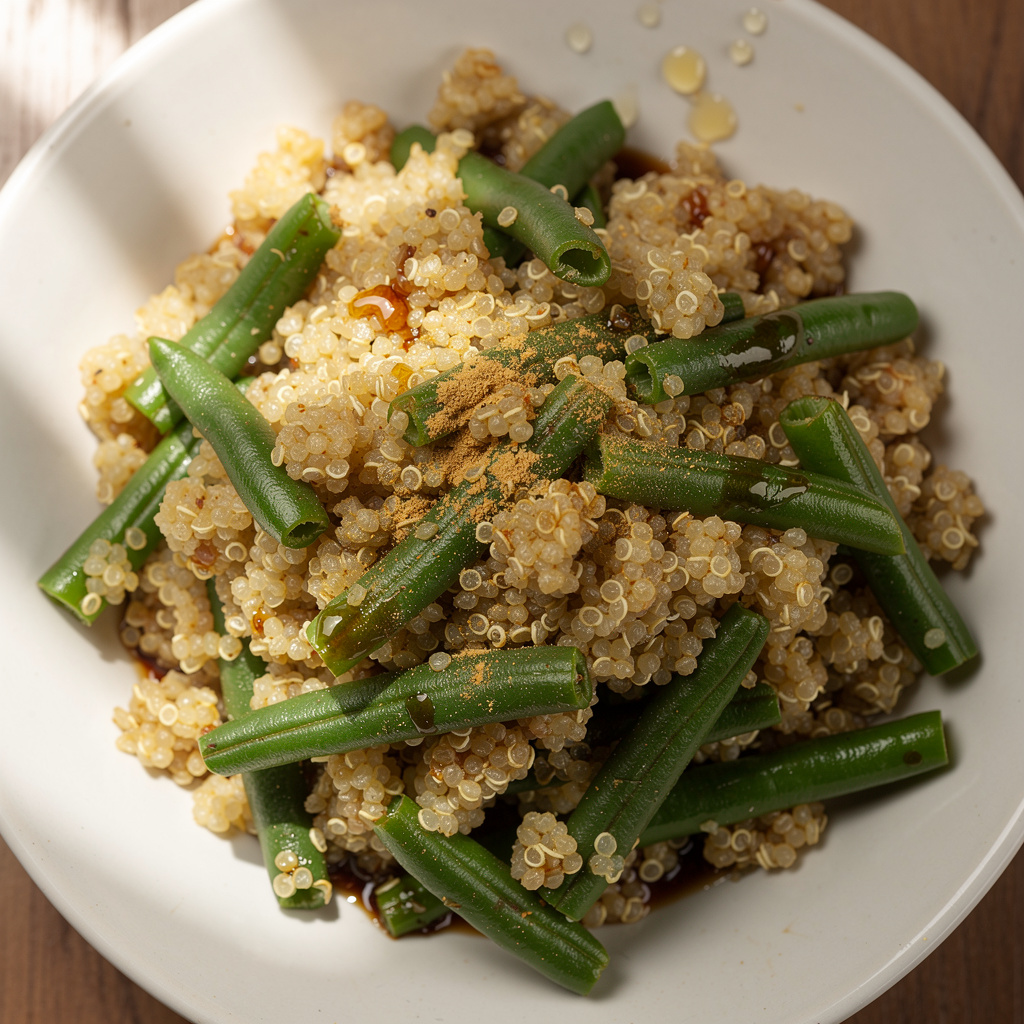 Gingery Quinoa with Green Beans