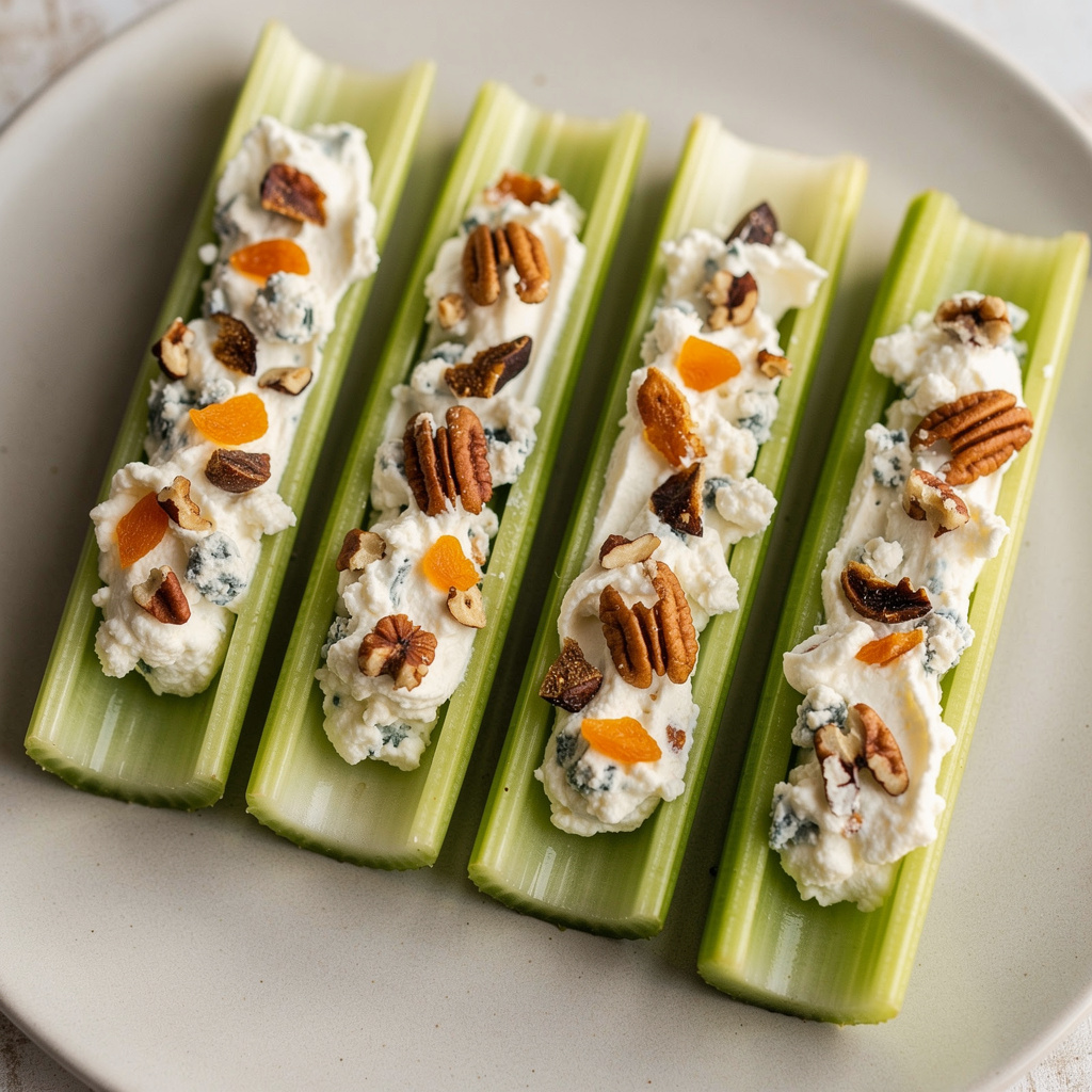 Celery with Apricot Blue Cheese Spread