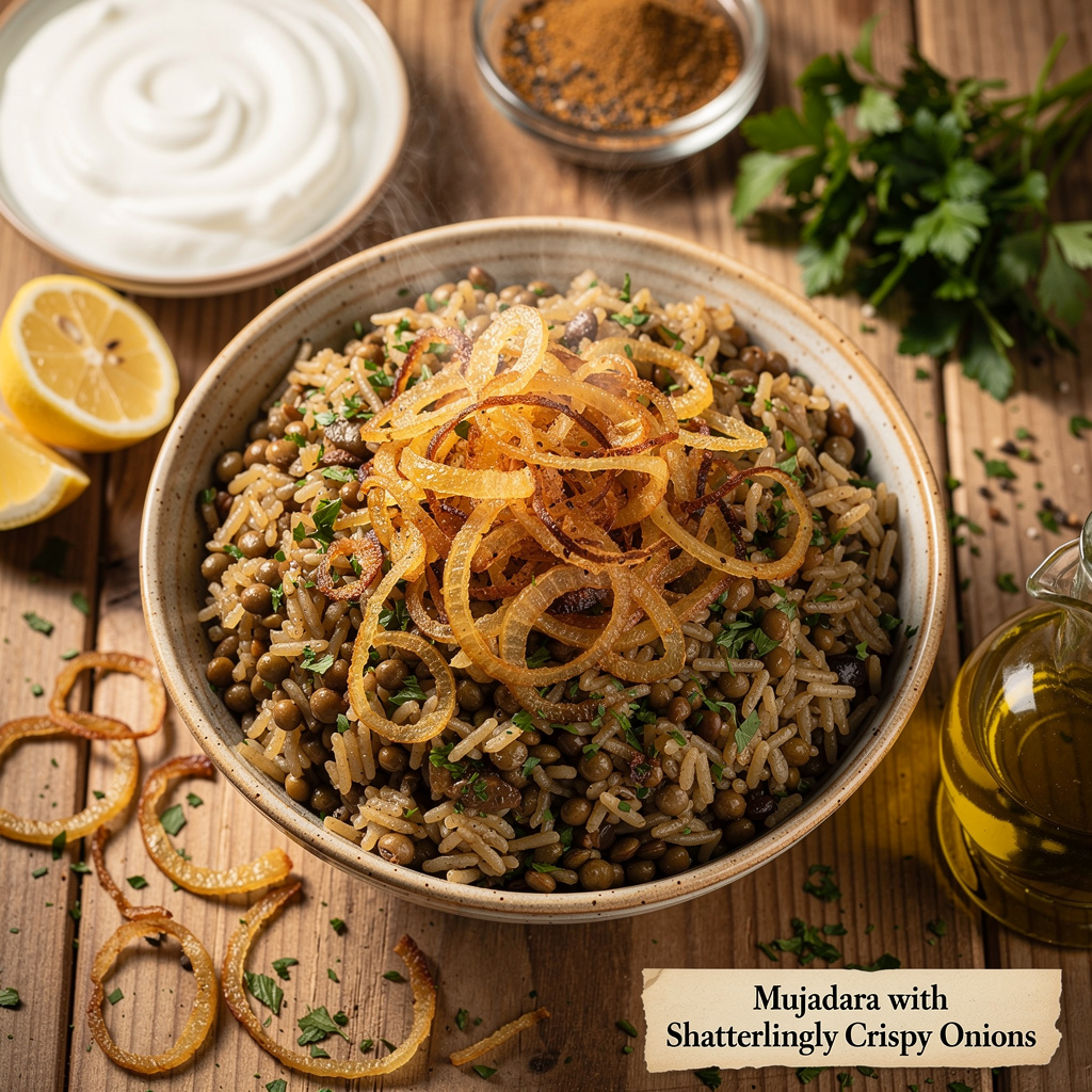 Mujadara with Shatteringly Crispy Onions