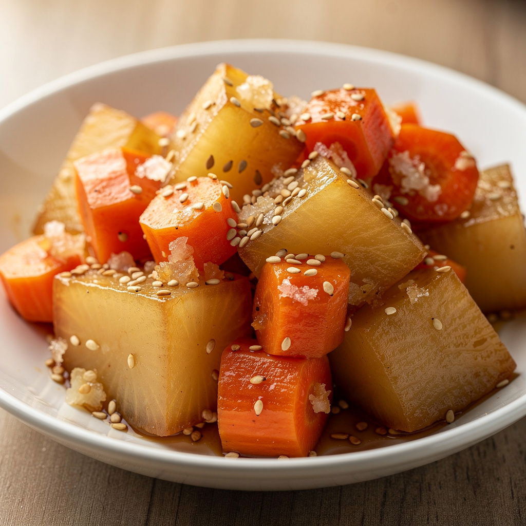 Sesame Turnips and Carrots