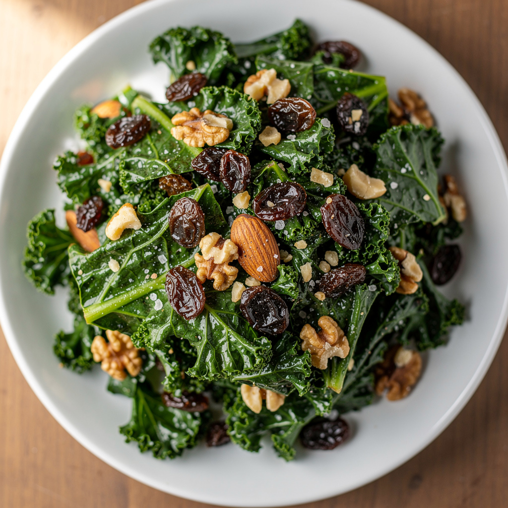Kale with Nuts and Raisins