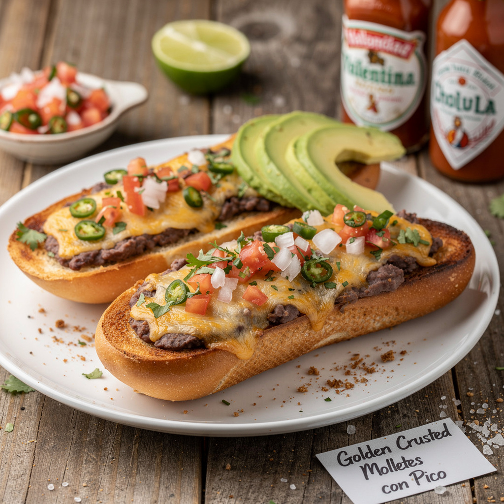 Golden-Crusted Molletes con Pico