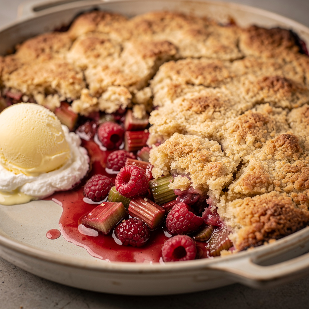 Passover Rhubarb Cobbler