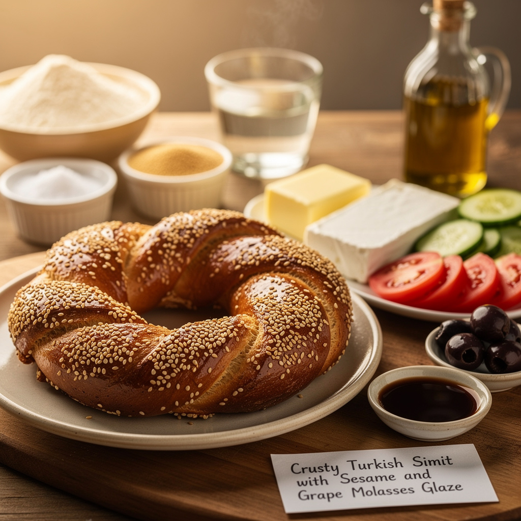 Crusty Turkish Simit with Sesame and Grape Molasses Glaze