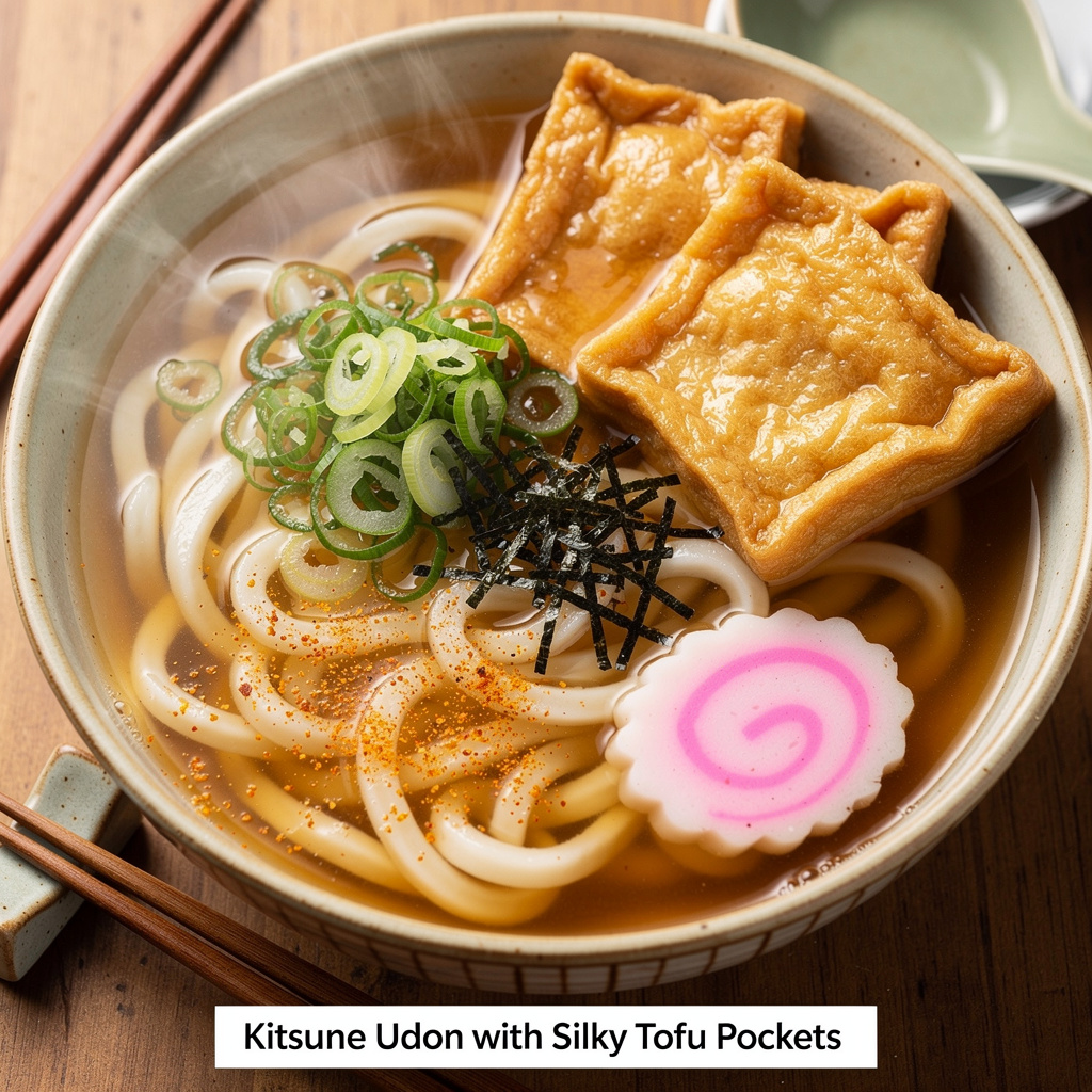 Kitsune Udon with Silky Tofu Pockets
