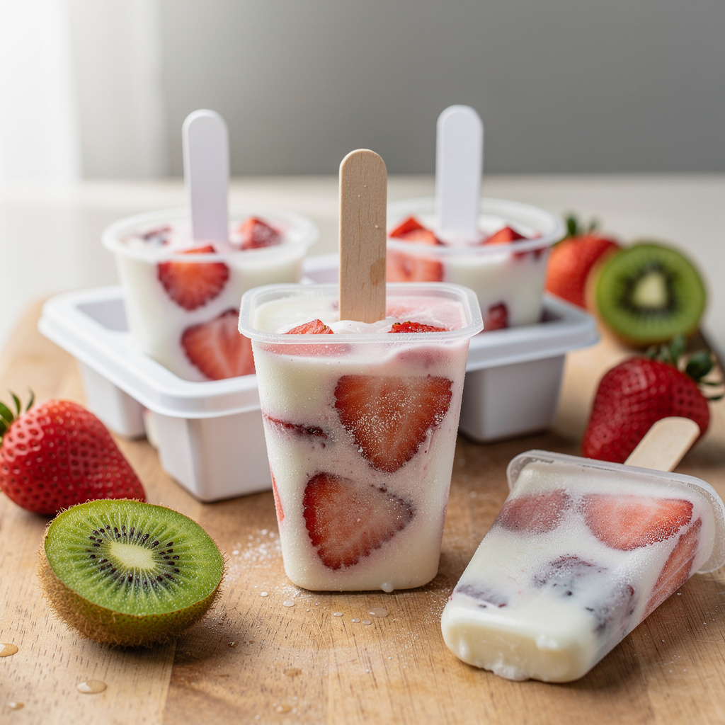 Strawberry Kiwi Yogurt Pops