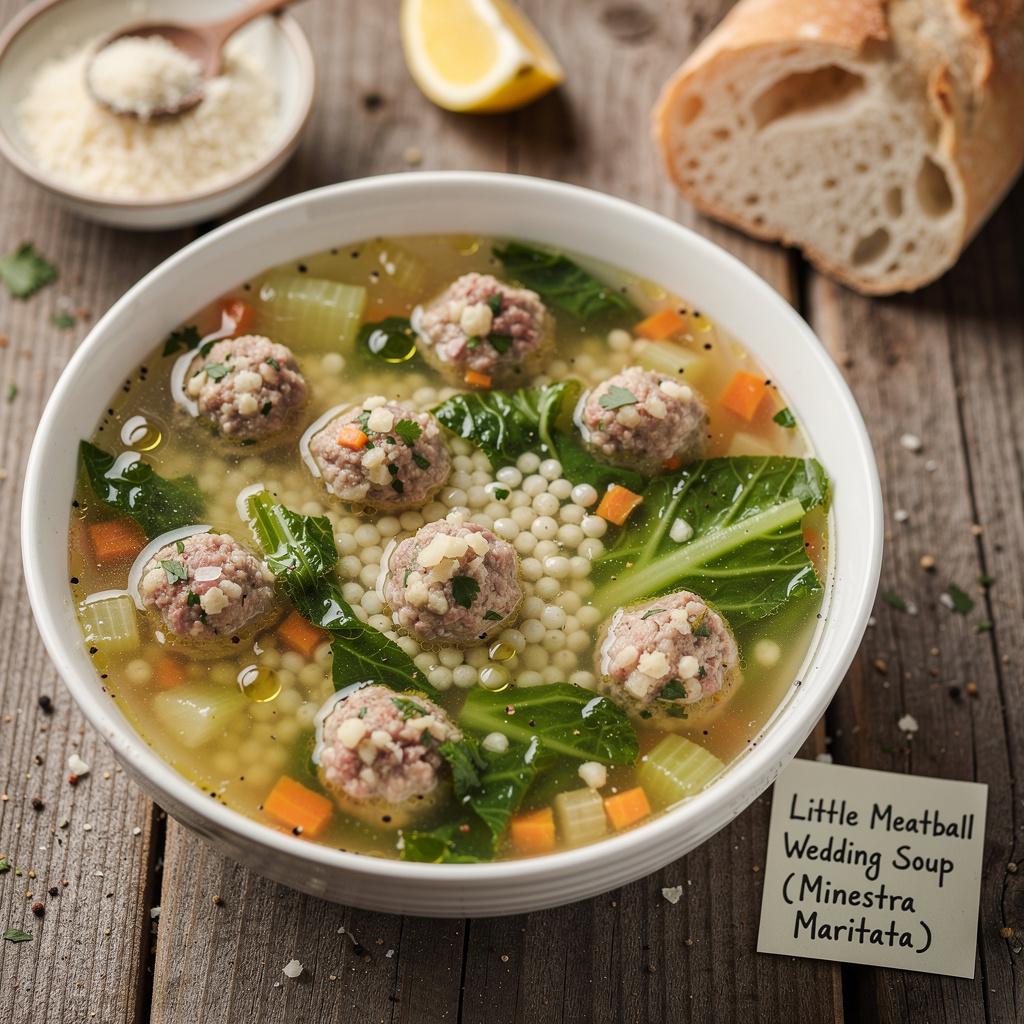 Little Meatball Wedding Soup (Minestra Maritata)
