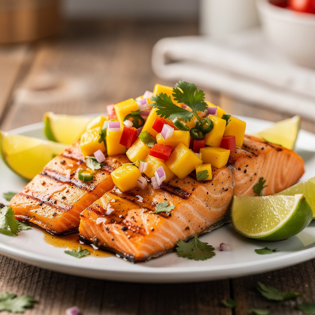 Grilled Salmon with Mango Salsa