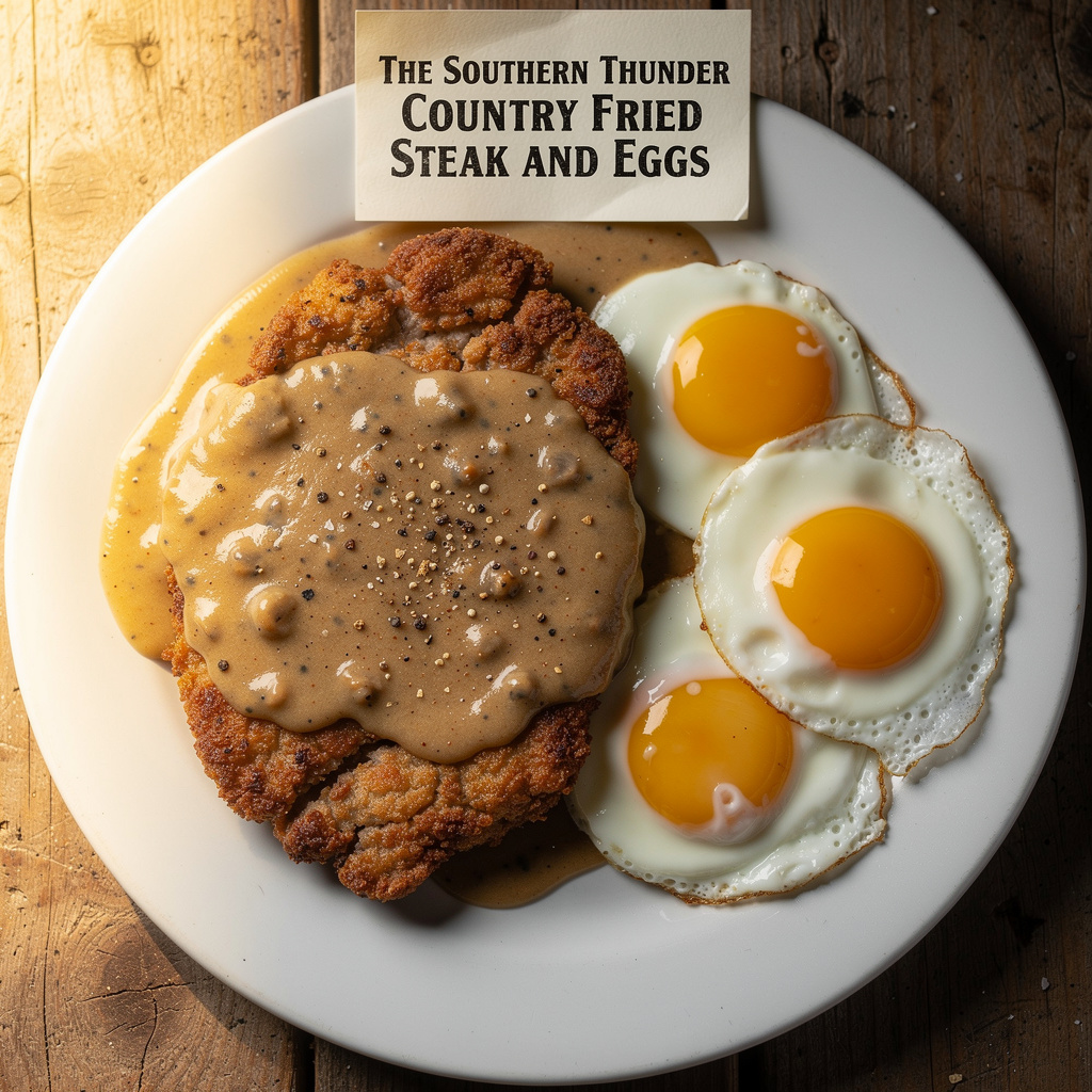 The Southern Thunder Country Fried Steak and Eggs