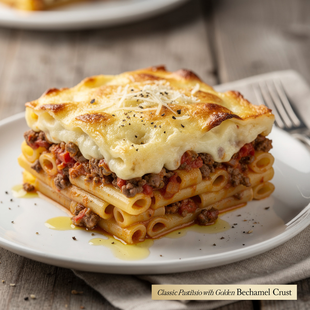 Classic Pastitsio with Golden Bechamel Crust