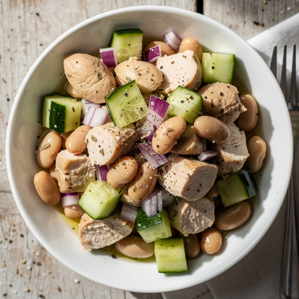 Mediterranean Chicken and White Bean Salad