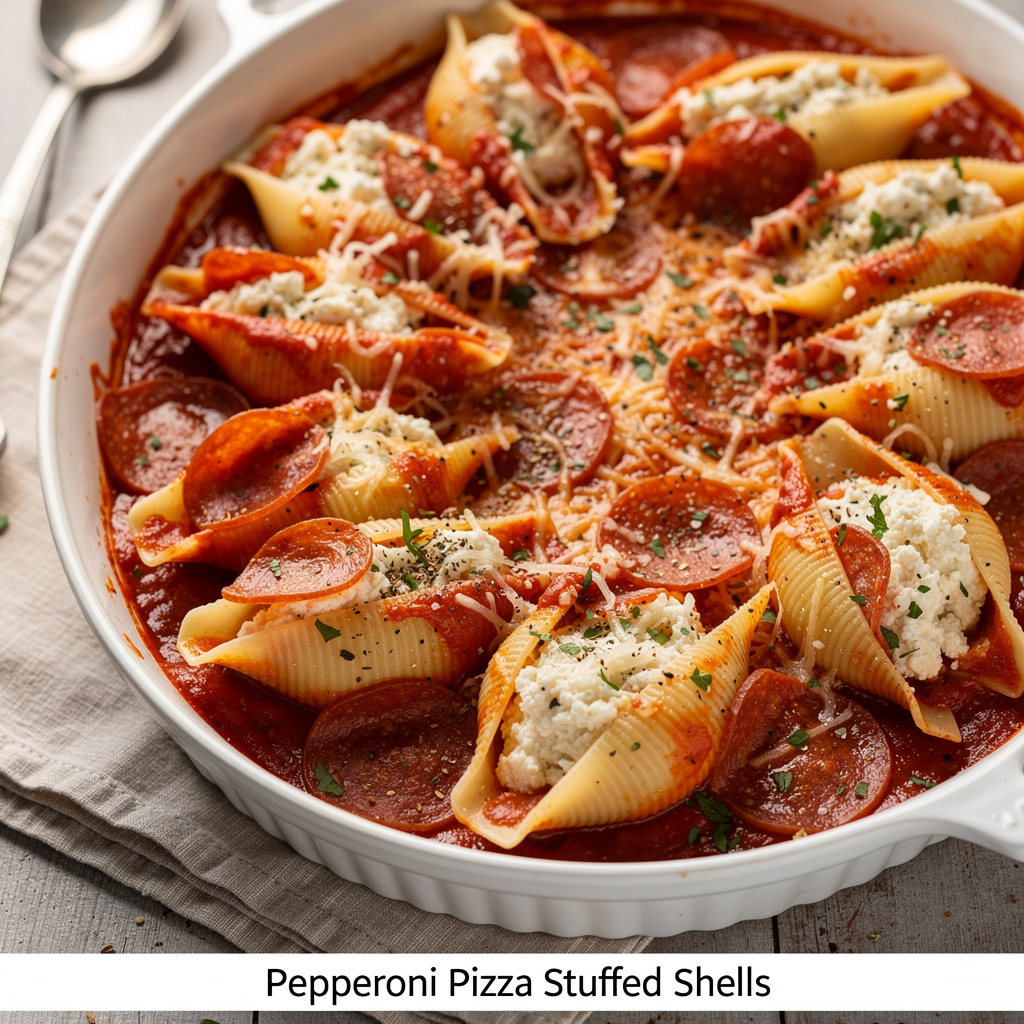 Pepperoni Pizza Stuffed Shells