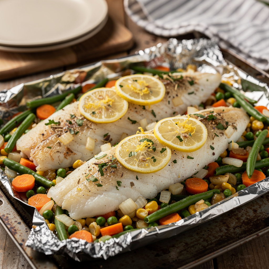 Baked Fish and Vegetables