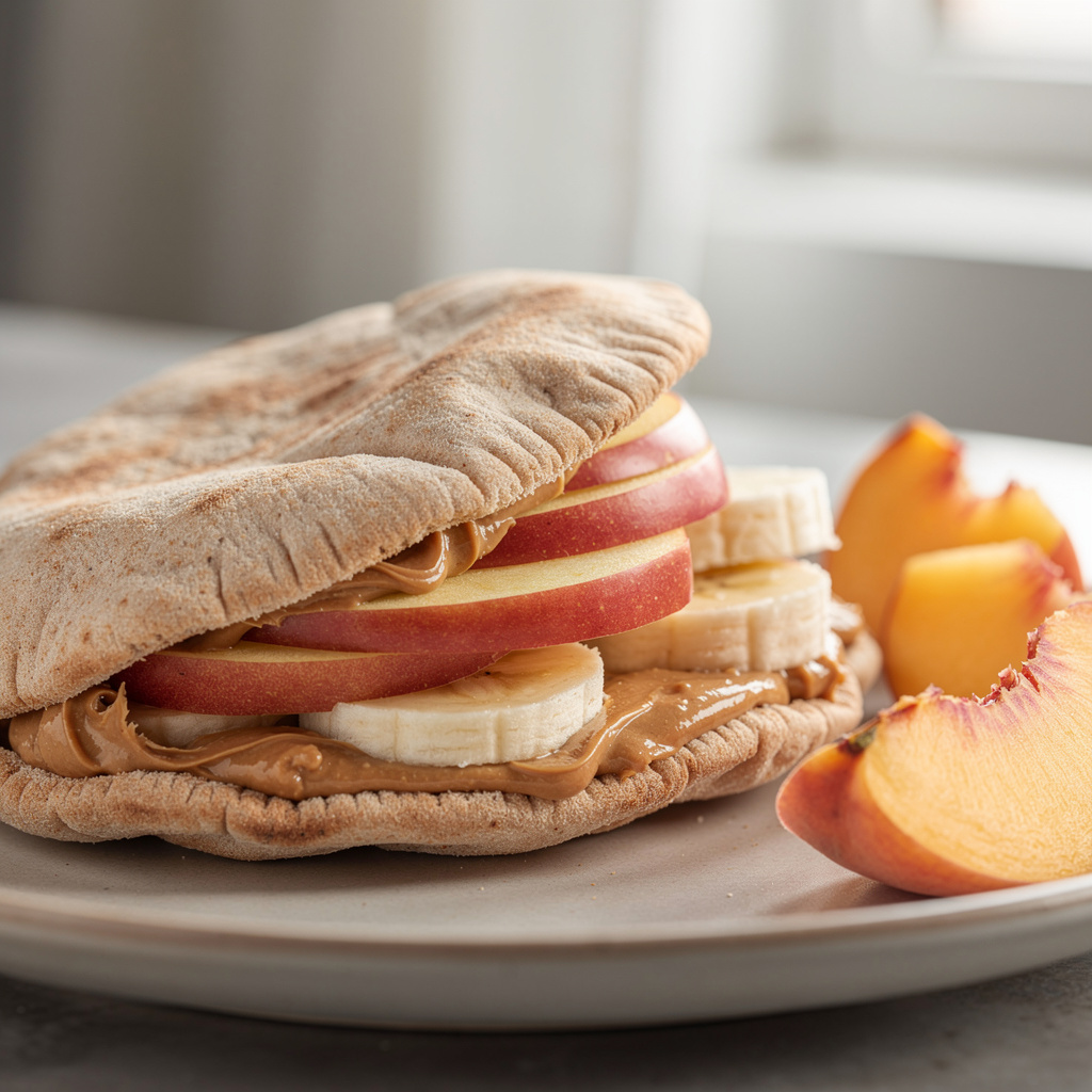 Peachy Peanut Butter Pita Pockets
