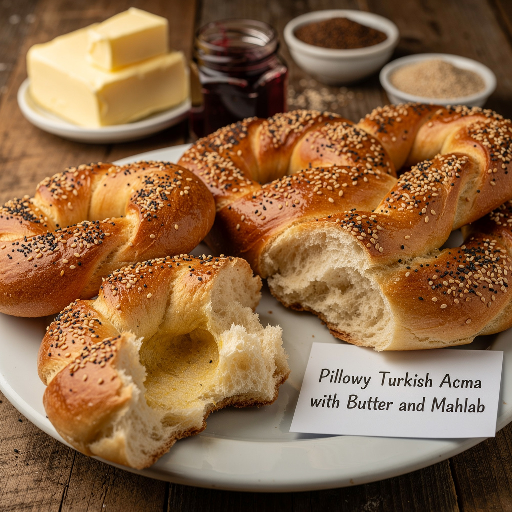 Pillowy Turkish Acma with Butter and Mahlab