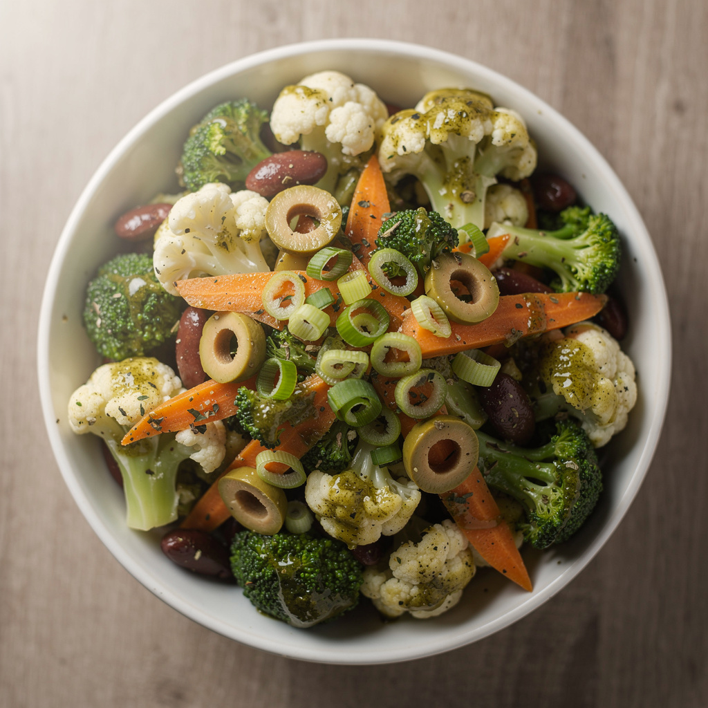 Hearty Vegetable Salad with Herb Dressing