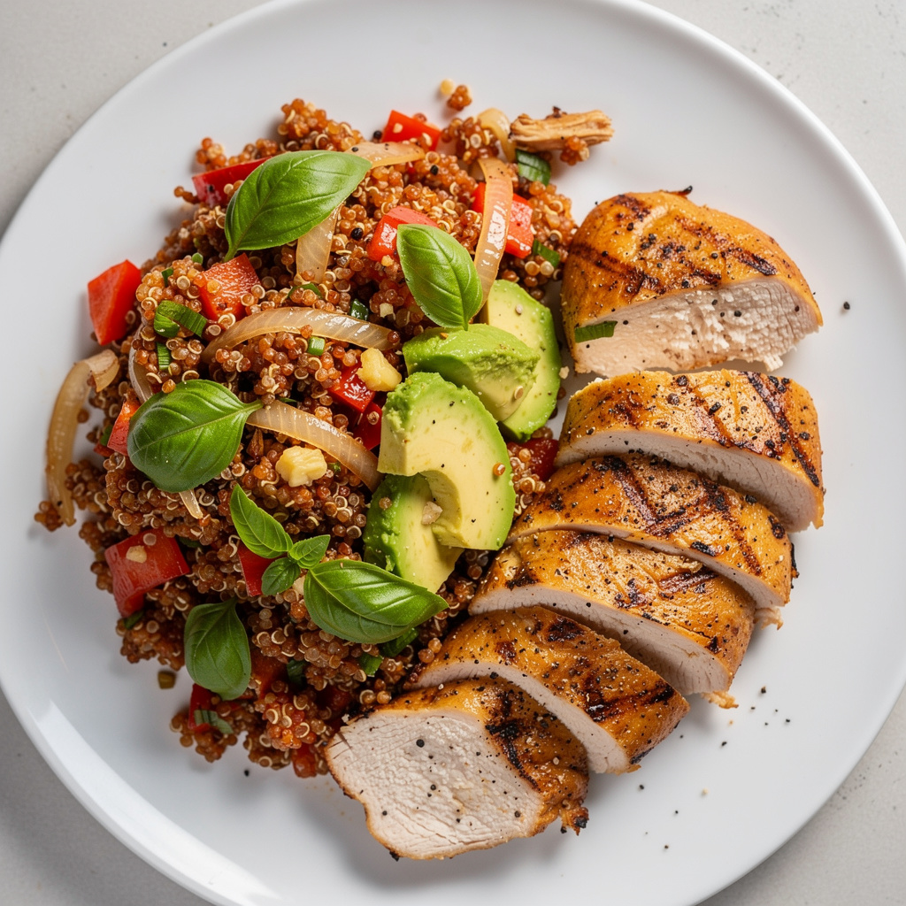 Grilled Chicken and Avocado Quinoa Pilaf
