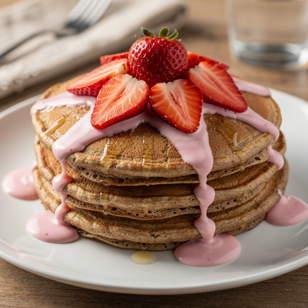 Whole Grain Strawberry Pancakes