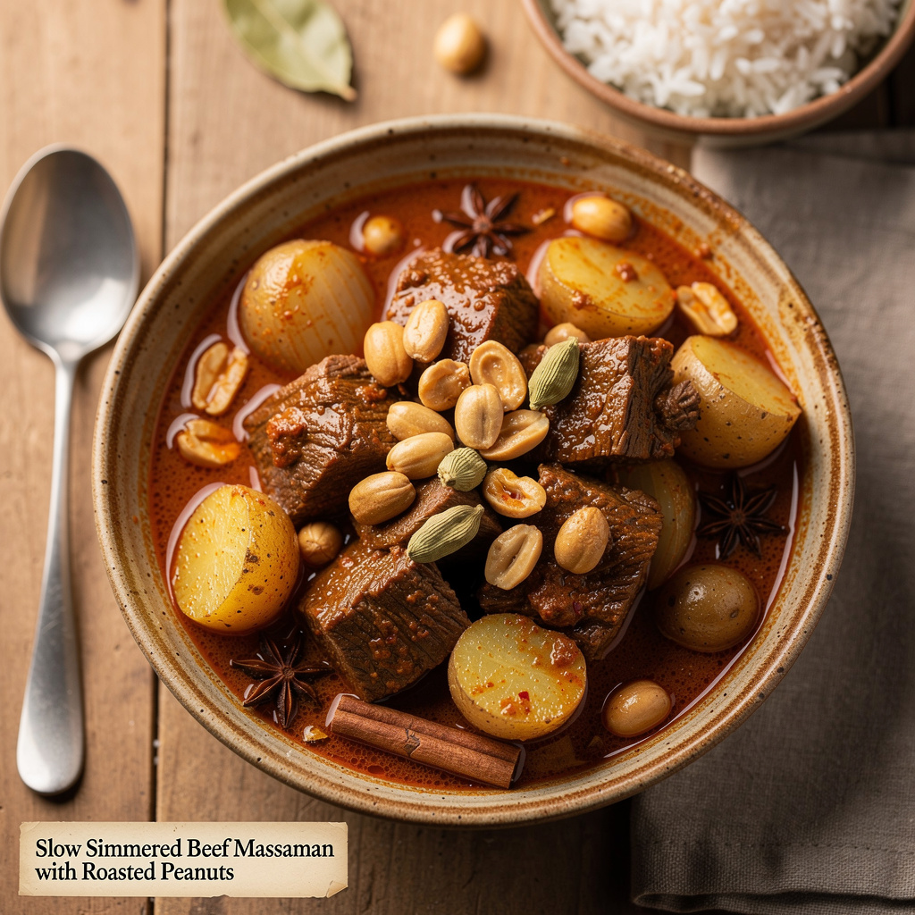 Slow-Simmered Beef Massaman with Roasted Peanuts