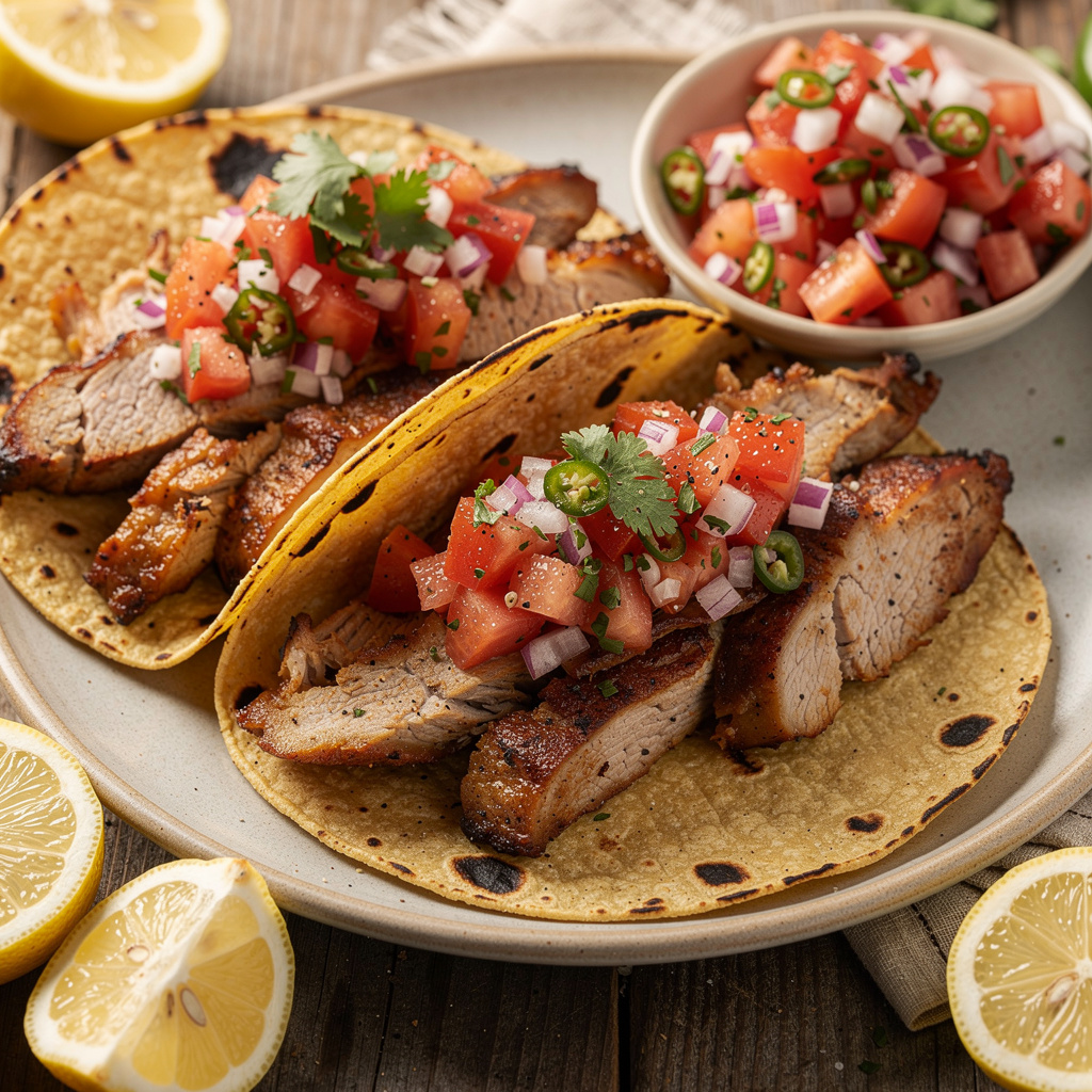 Roasted Pork Tacos with Pico de Gallo