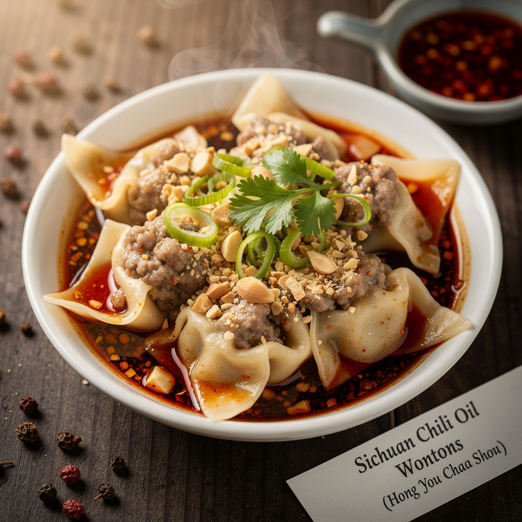 Sichuan Chili Oil Wontons (Hong You Chao Shou)