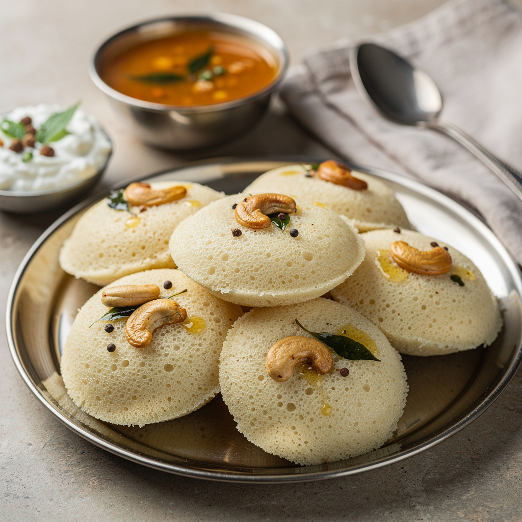 Quick-Fix Rava Idli with Cashews